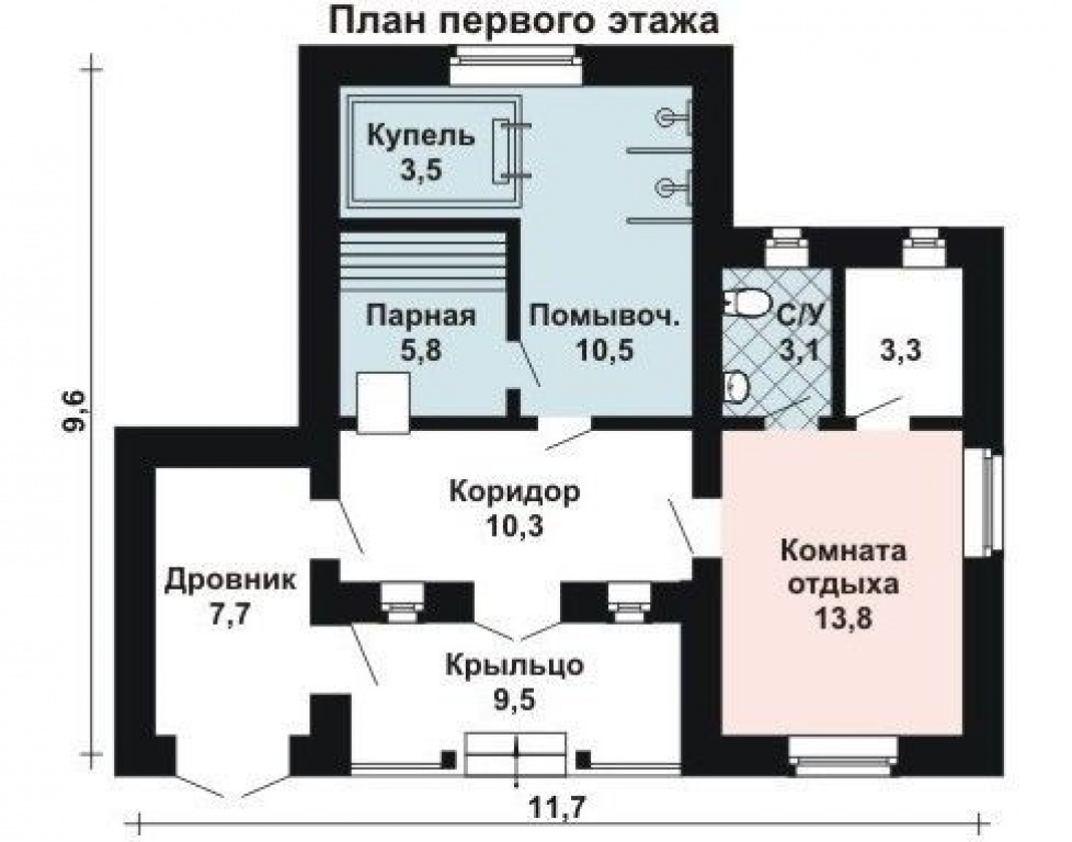 Проект дома Проект бани AS-2000-8 - Фото 1